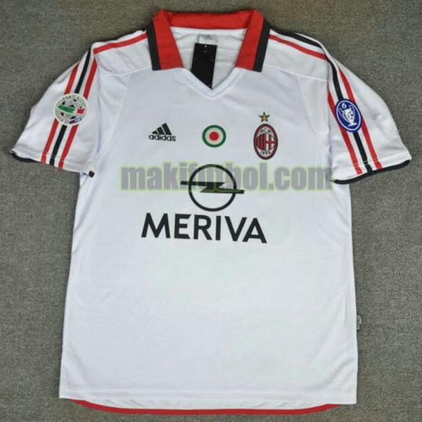 camisetas ac milan 2003-2004 segunda blanco